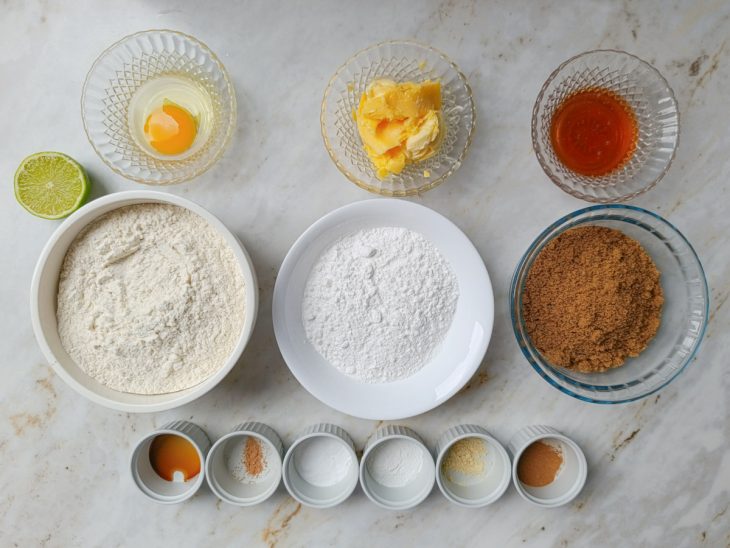 Ingredientes reunidos para o preparo da receita.