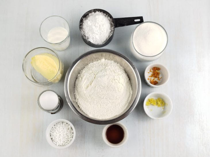 Ingredientes reunidos para o preparo da receita.