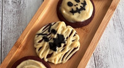 Biscoito red velvet de Halloween