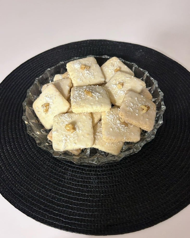 Bolacha de coco e nozes sem gluten