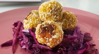 Bolinho assado de cabotiá com frango