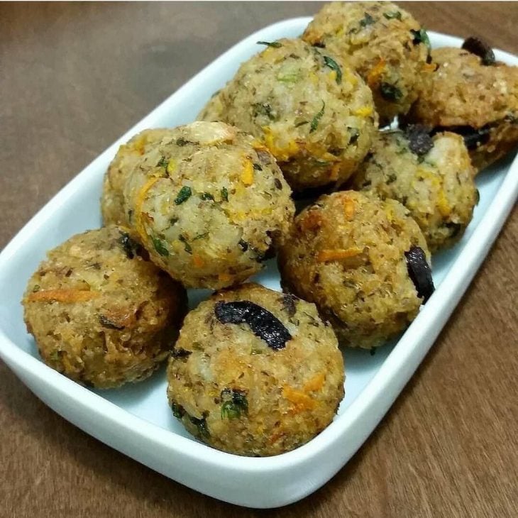 Bolinho de arroz vegano