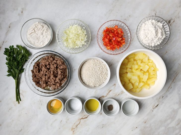 Ingredientes reunidos para o preparo da receita.