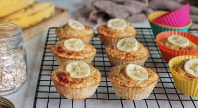 Bolinho de banana com aveia na air fryer