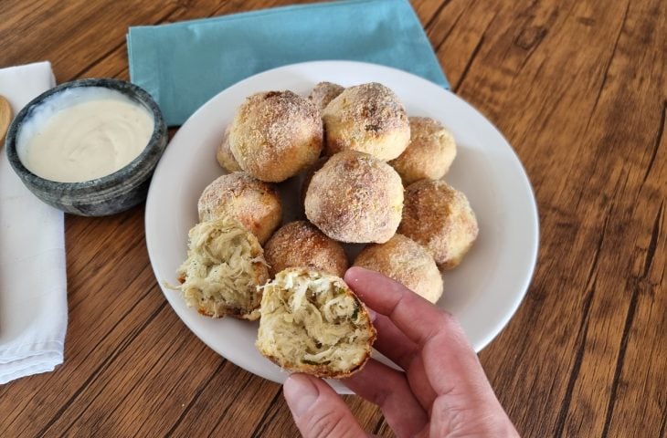 Bolinho de batata-doce com frango