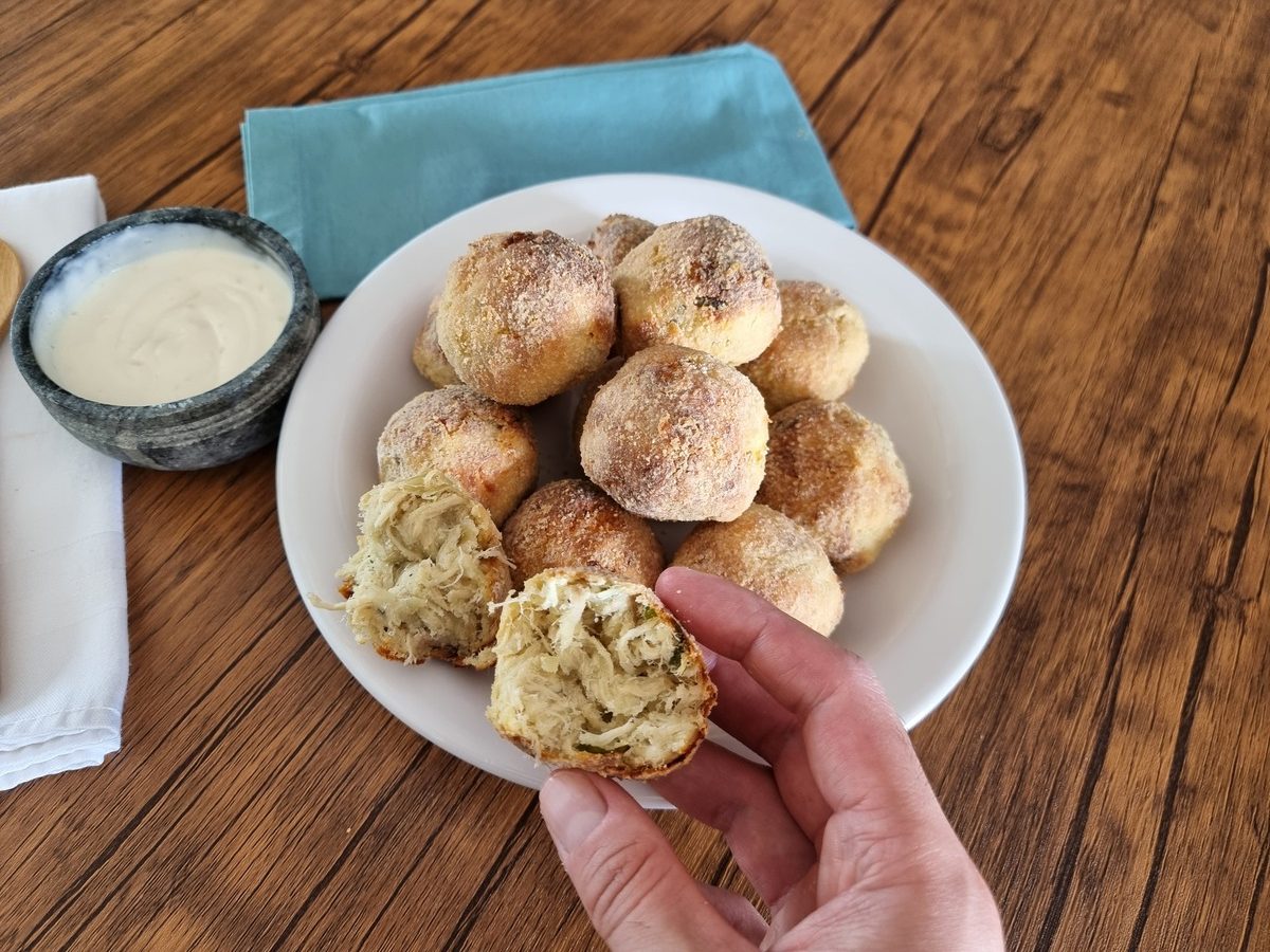 Bolinho de batata-doce com frango