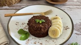 Bolinho de cacau e banana
