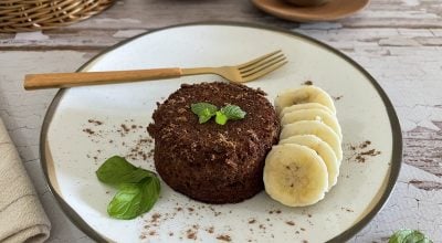 Bolinho de cacau e banana