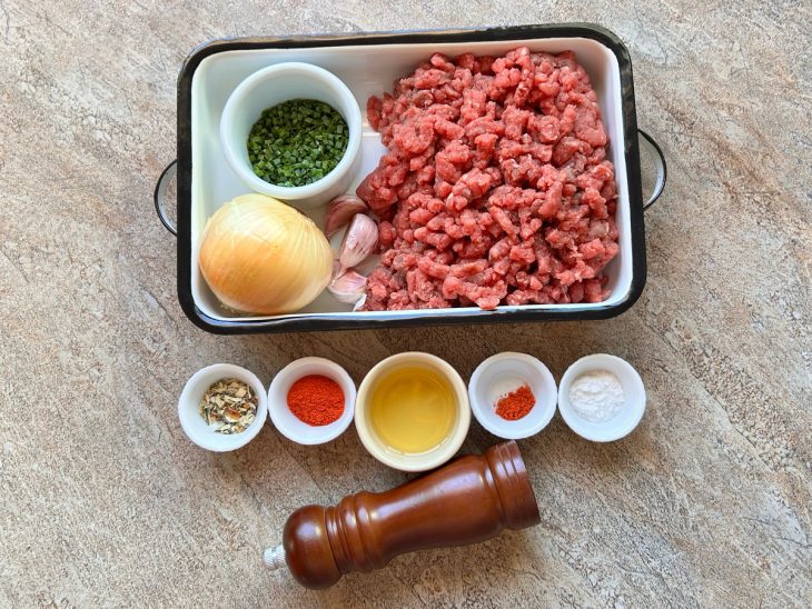 Ingredientes para o preparo da receita.