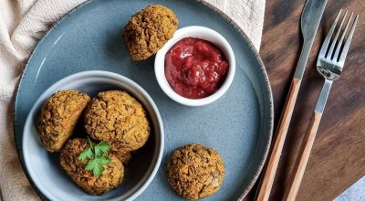 Bolinho de feijão moyashi com abóbora