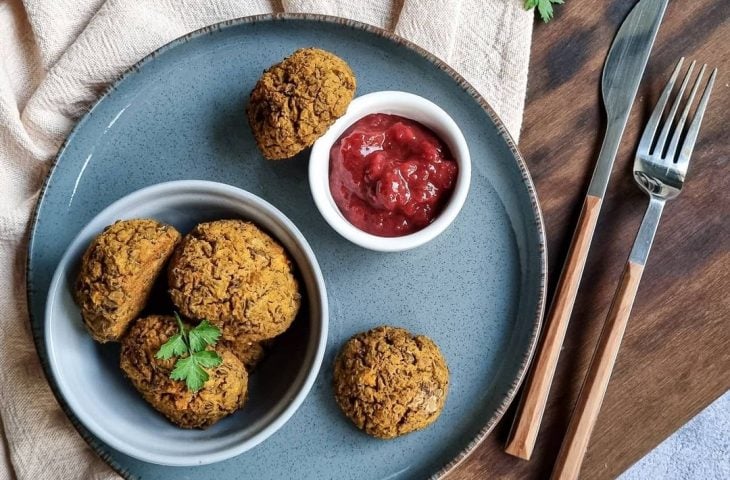 Bolinho de feijão moyashi com abóbora