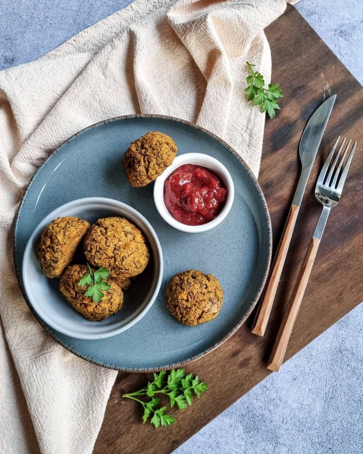 Bolinho de feijão moyashi com abóbora