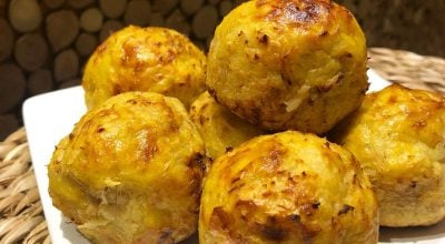 Bolinho de frango com batata-doce na airfryer