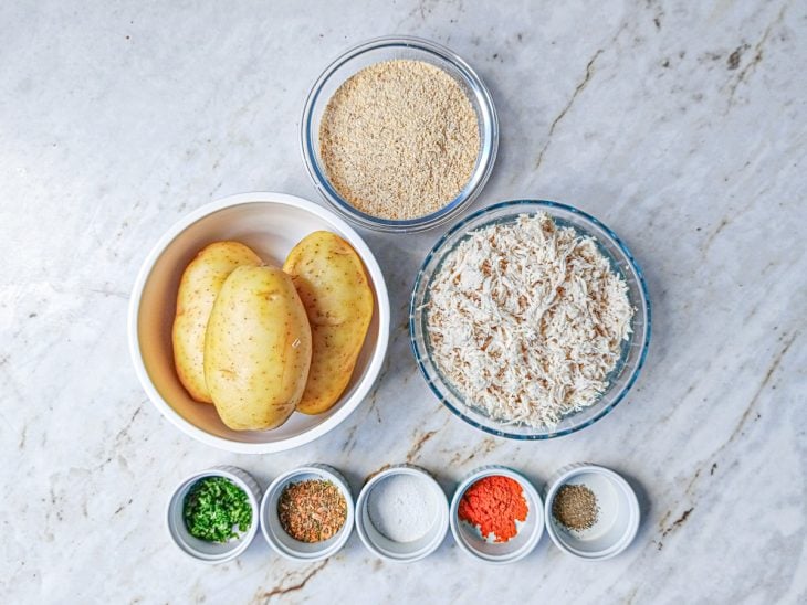 Ingredientes reunidos para o preparo da receita.