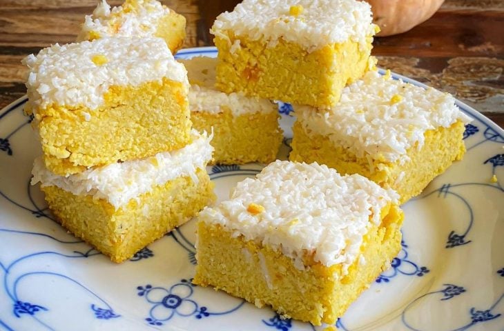 Bolo de abóbora com coco low carb