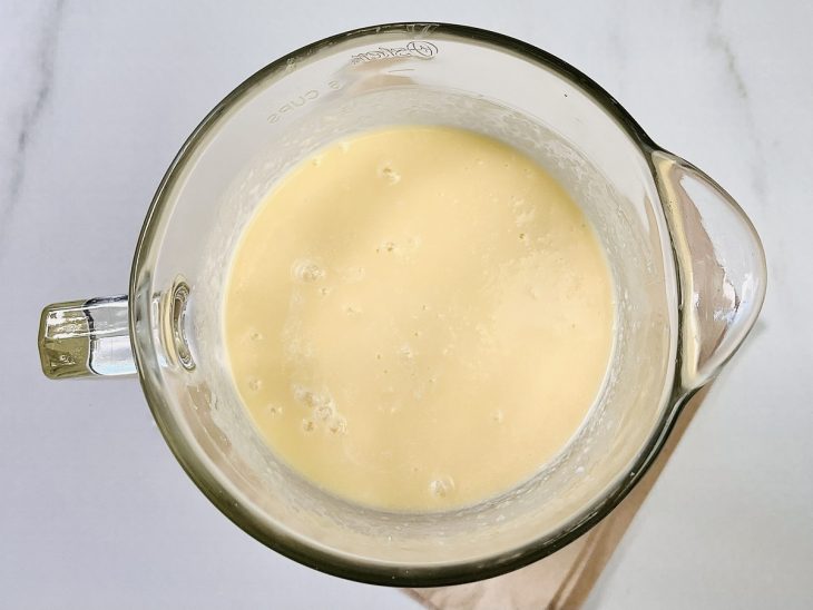 Todos os ingredientes batidos no liquidificador.