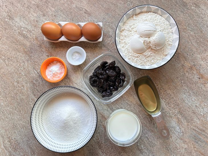 Ingredientes reunidos para o preparo da receita.