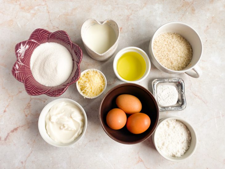 Ingredientes reunidos para o preparo da receita.