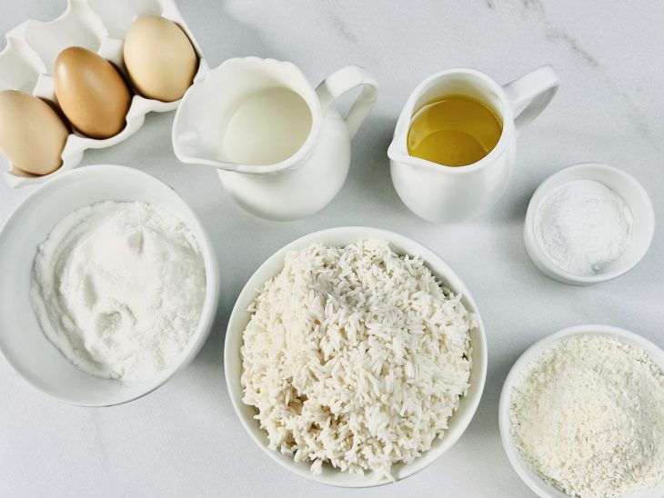 Ingredientes separados na bancada.