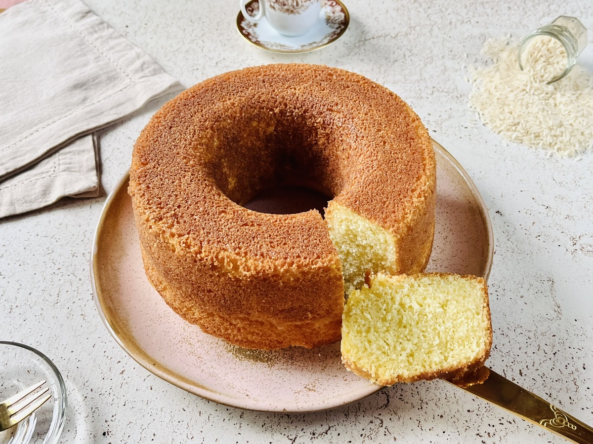 Bolo de arroz cru fofinho