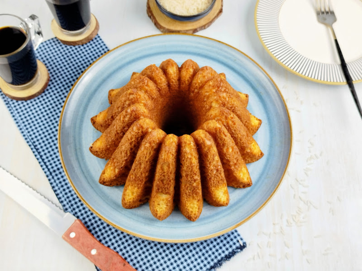 Bolo de arroz cru prático