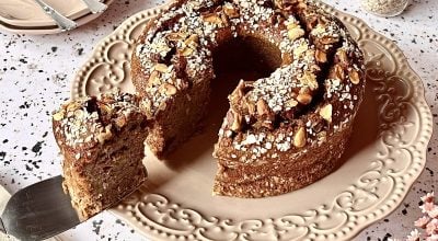 Bolo de aveia com banana e maçã