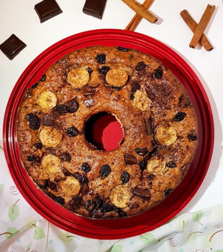 Bolo de banana com farinha de aveia