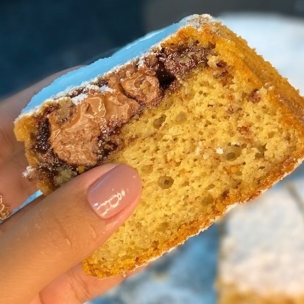 Bolo de banana com Nutella