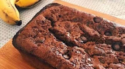 Bolo de banana e chocolate sem glúten