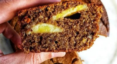 Bolo de banana e nuts