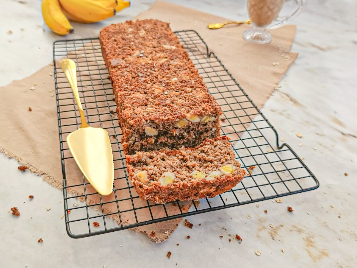 Bolo de banana fit com aveia