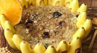 Bolo de banana low carb de micro-ondas