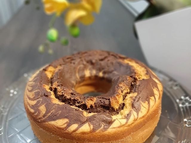 Bolo de banana mesclado