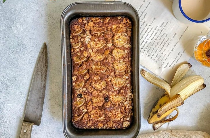 Bolo de banana proteico