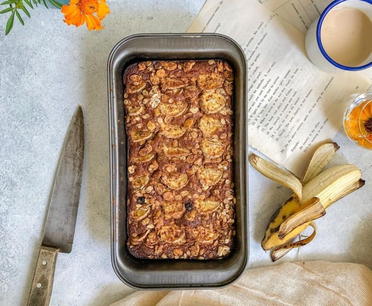 Bolo de banana proteico