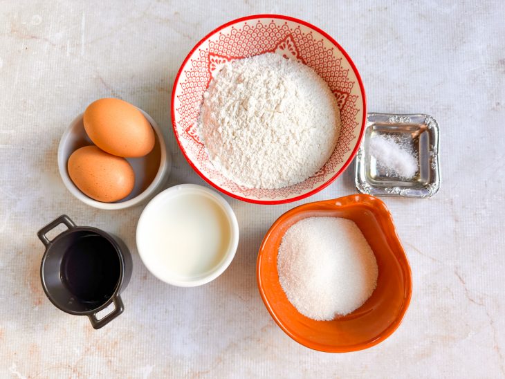 Ingredientes reunidos para o preparo da receita.