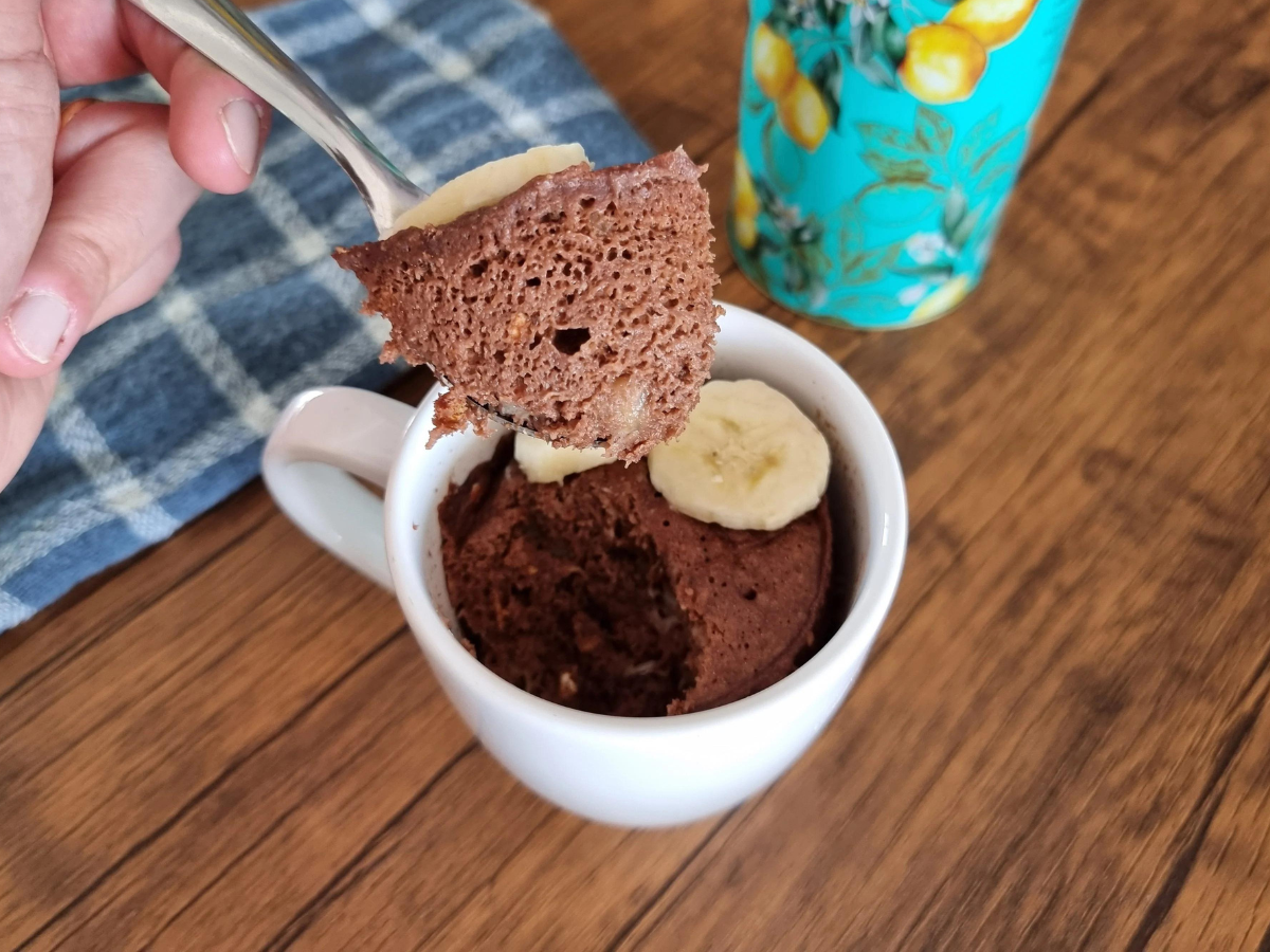 Bolo de caneca de banana fit