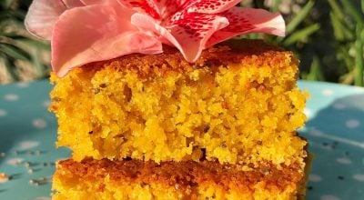 Bolo de cenoura e laranja com chia