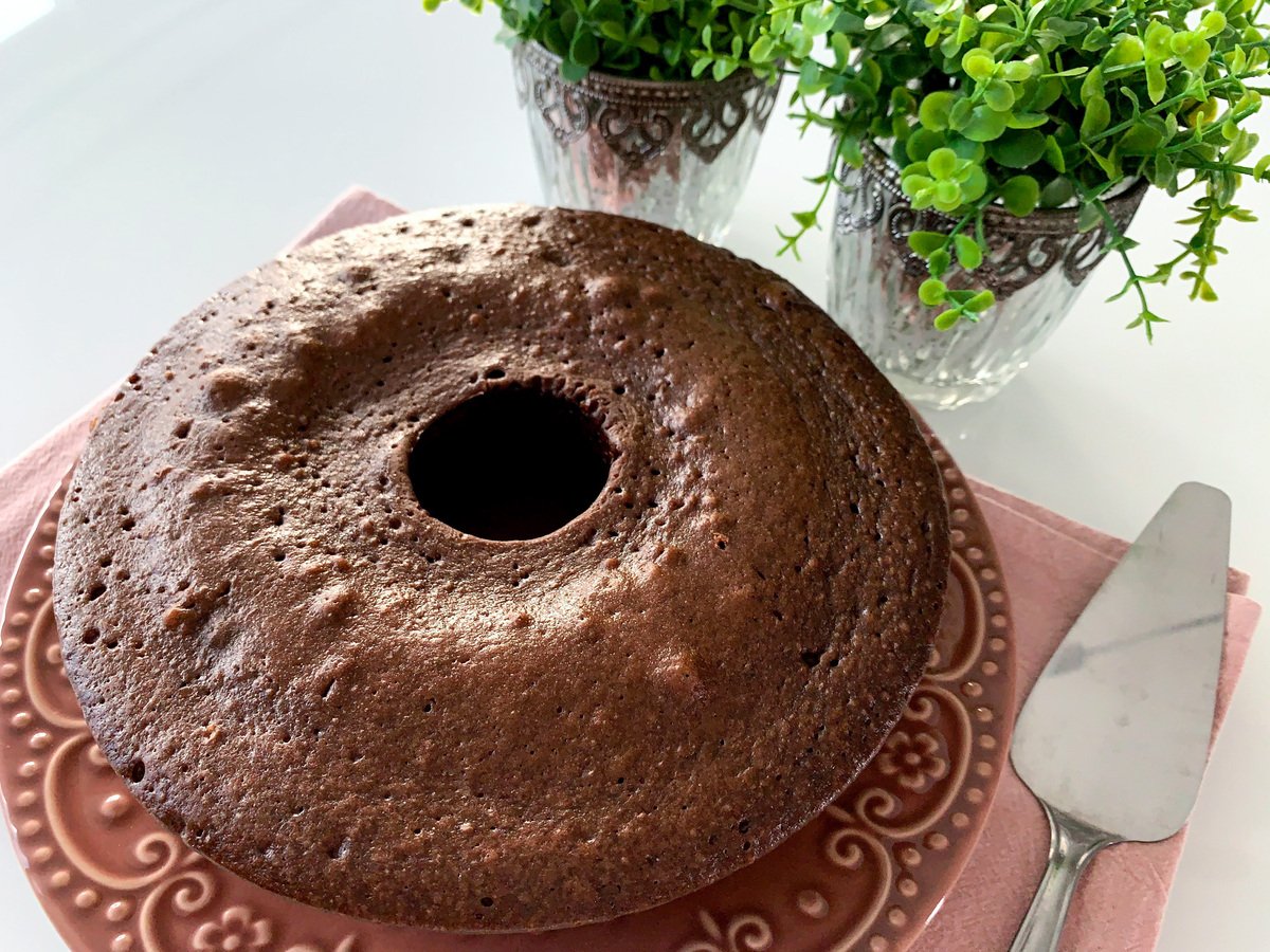 Bolo de chocolate de micro-ondas