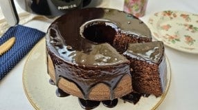 Bolo de chocolate na airfryer