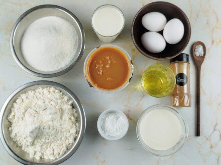 Ingredientes reunidos para o preparo da receita.