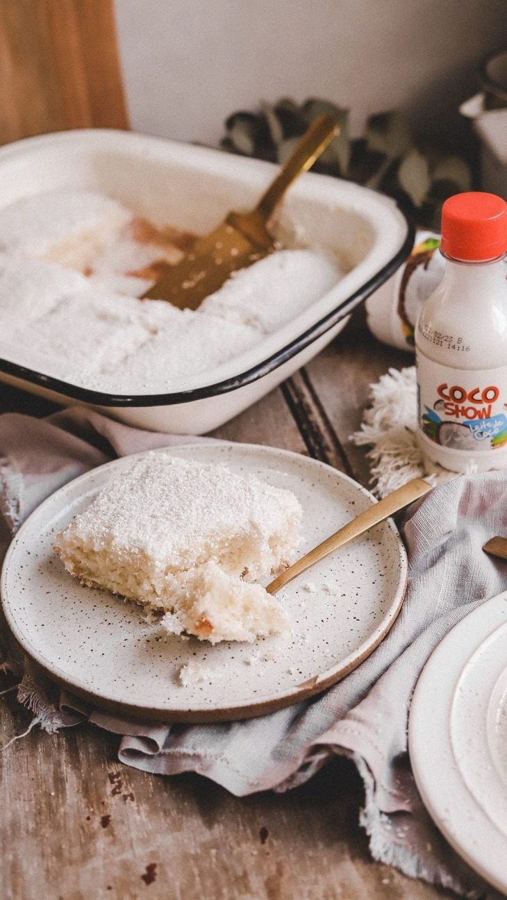 Bolo de coco gelado vegano