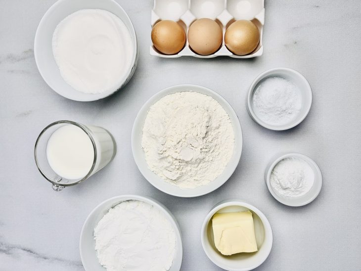 Ingredientes reunidos para o preparo da receita.