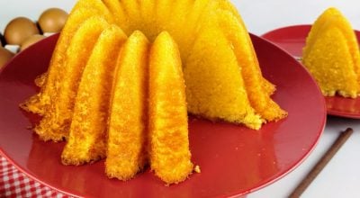 Bolo de flocão de milho sem trigo