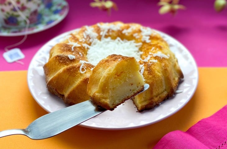 Bolo de fubá cremoso na airfryer