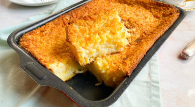 Bolo de fubá cremoso tipo pudim