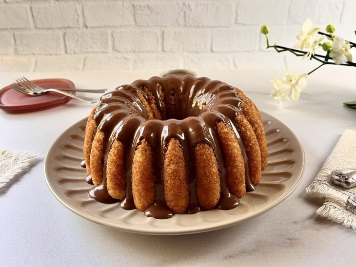 Bolo de iogurte pronto para consumo.