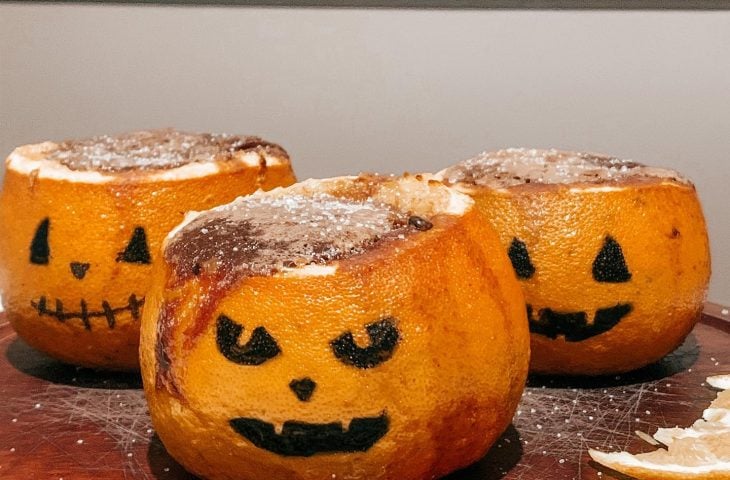 Bolo de laranja de Halloween