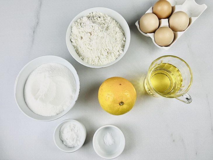 Ingredientes reunidos para o preparo da receita.
