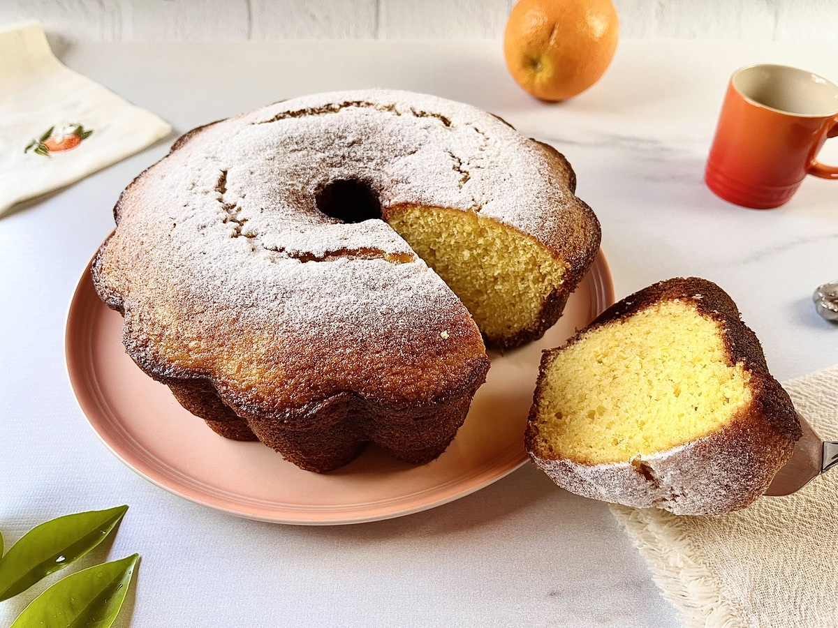Bolo de laranja de liquidificador com casca